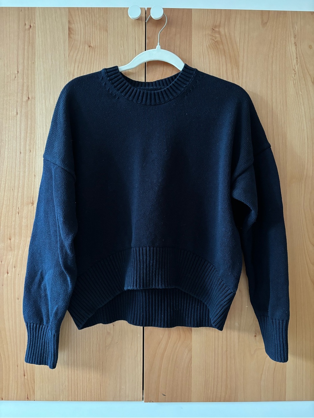 Navy blue Quince cotton crewneck sweater
